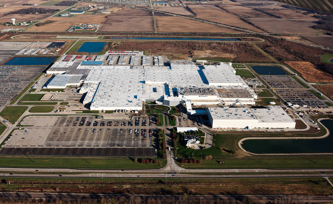 スバル・オブ・インディアナ、いすゞと共同で1987年に建設された現地生産工場。